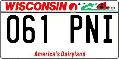 WI license plate 061PNI