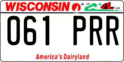 WI license plate 061PRR