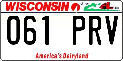 WI license plate 061PRV