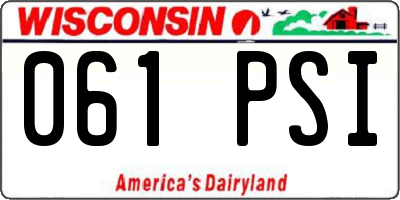 WI license plate 061PSI