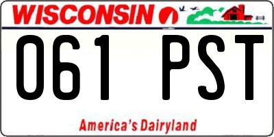 WI license plate 061PST
