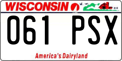 WI license plate 061PSX