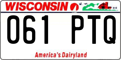 WI license plate 061PTQ