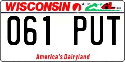 WI license plate 061PUT