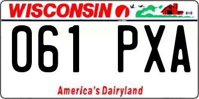 WI license plate 061PXA