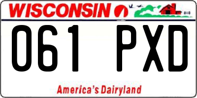 WI license plate 061PXD