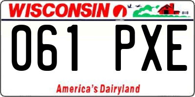 WI license plate 061PXE