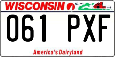 WI license plate 061PXF