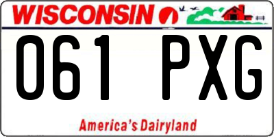 WI license plate 061PXG