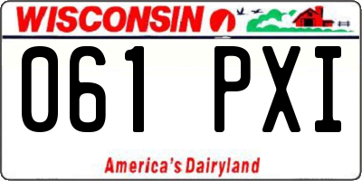 WI license plate 061PXI