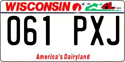 WI license plate 061PXJ