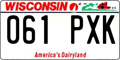 WI license plate 061PXK