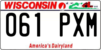 WI license plate 061PXM