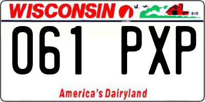 WI license plate 061PXP