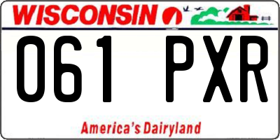 WI license plate 061PXR