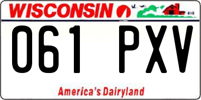 WI license plate 061PXV