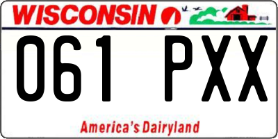 WI license plate 061PXX