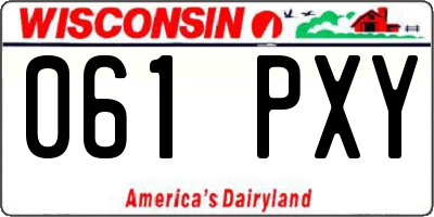 WI license plate 061PXY