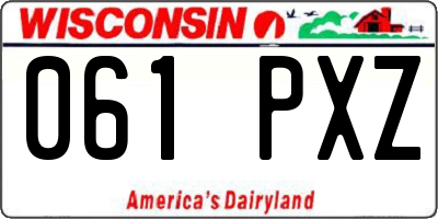 WI license plate 061PXZ