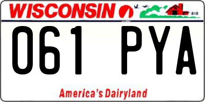 WI license plate 061PYA