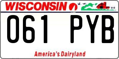 WI license plate 061PYB