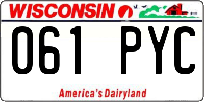 WI license plate 061PYC