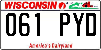 WI license plate 061PYD