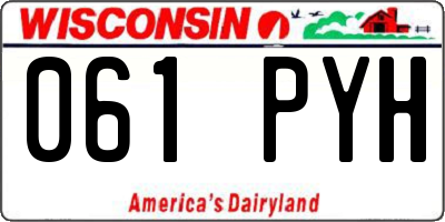 WI license plate 061PYH