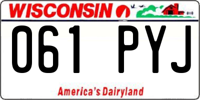WI license plate 061PYJ