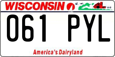 WI license plate 061PYL