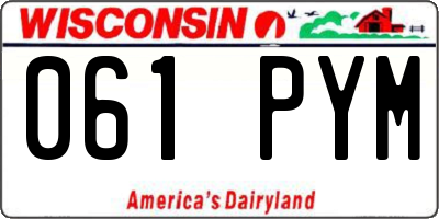WI license plate 061PYM