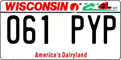 WI license plate 061PYP