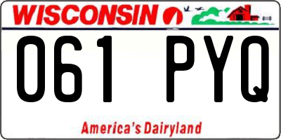 WI license plate 061PYQ