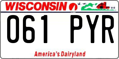 WI license plate 061PYR