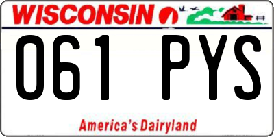 WI license plate 061PYS