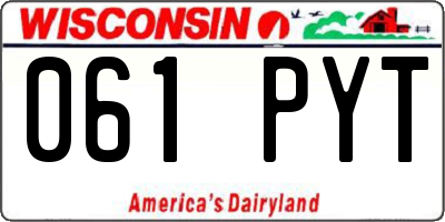 WI license plate 061PYT