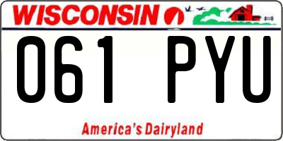 WI license plate 061PYU