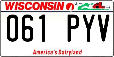 WI license plate 061PYV