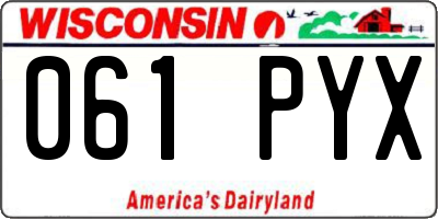 WI license plate 061PYX