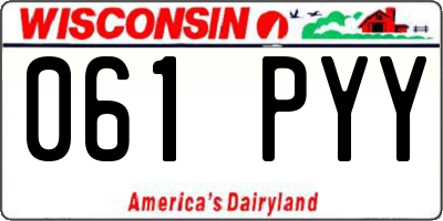 WI license plate 061PYY