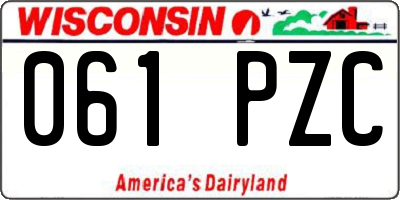 WI license plate 061PZC