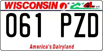 WI license plate 061PZD