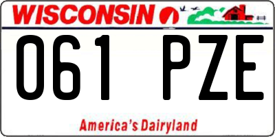 WI license plate 061PZE