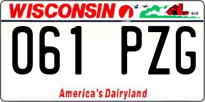 WI license plate 061PZG