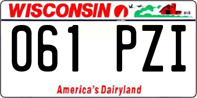 WI license plate 061PZI