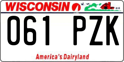 WI license plate 061PZK