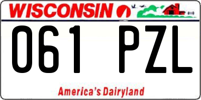WI license plate 061PZL