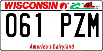 WI license plate 061PZM