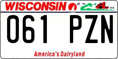 WI license plate 061PZN
