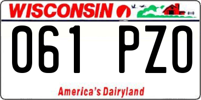 WI license plate 061PZO